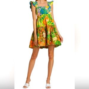 Farm Rio Caipirinha Tiered Cotton Minidress